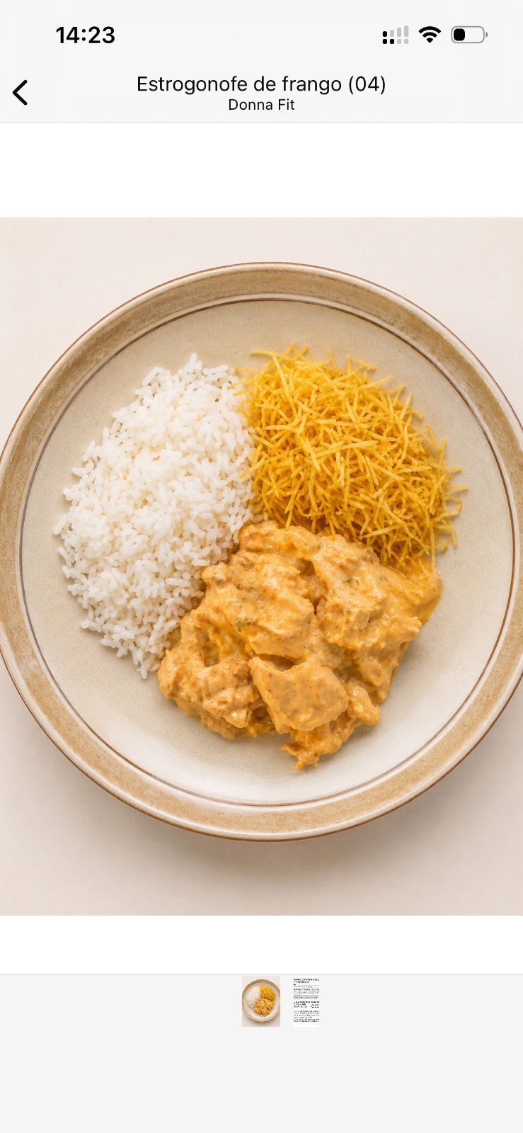 Estrogonofe De Frango Com Arroz e Batata Palha (350G)