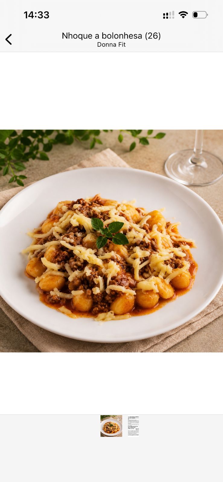 Nhoque Ao Molho Bolonhesa (350G)